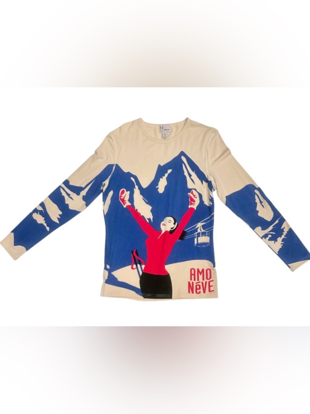 Neve Designs Amo Neve Ski Sweater Womens L Silk Wool